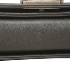 Chanel Shoulder Bag Boy Caviar Leather Black Silver — view 8