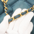 Chanel Backpack Bubble Quilt Leather Blue Gold — view 7