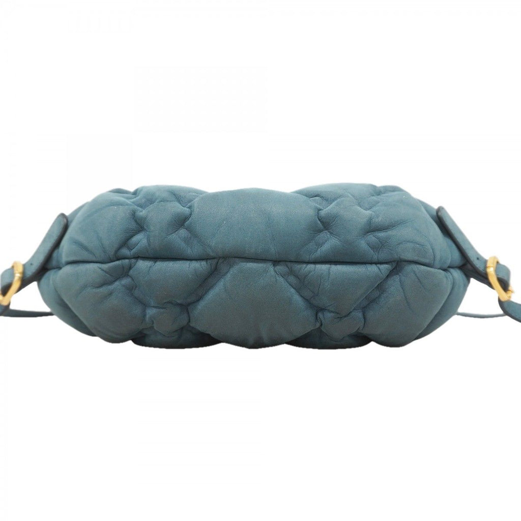 Chanel Backpack Bubble Quilt Leather Blue Gold — view 3