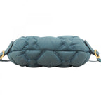 Chanel Backpack Bubble Quilt Leather Blue Gold — view 3