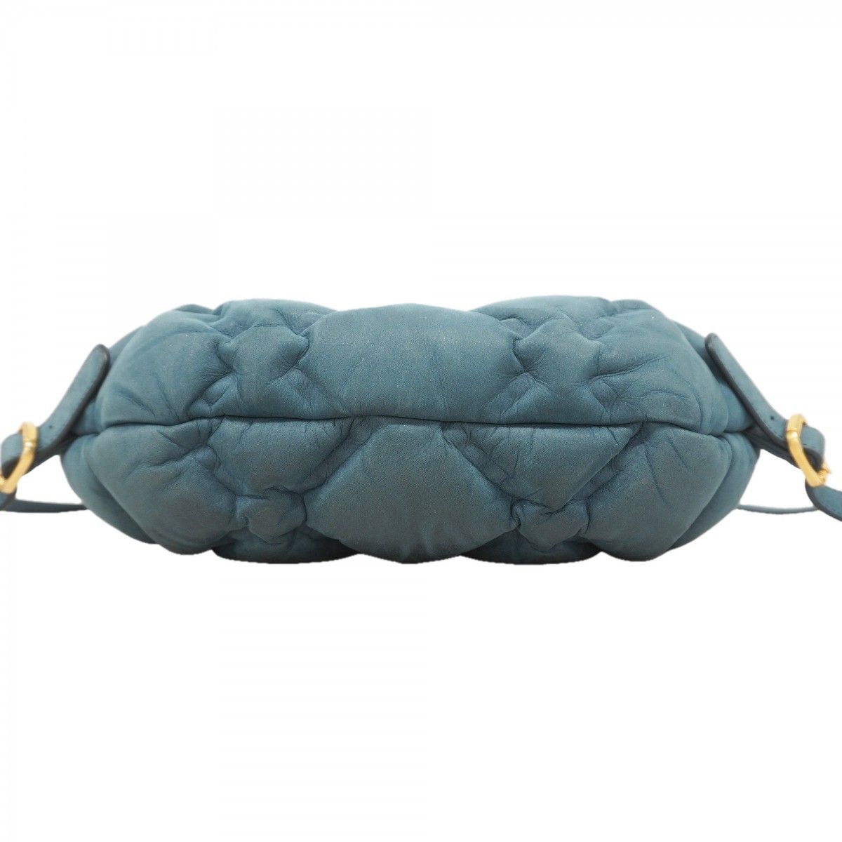 Chanel Backpack Bubble Quilt Leather Blue Gold — view 3