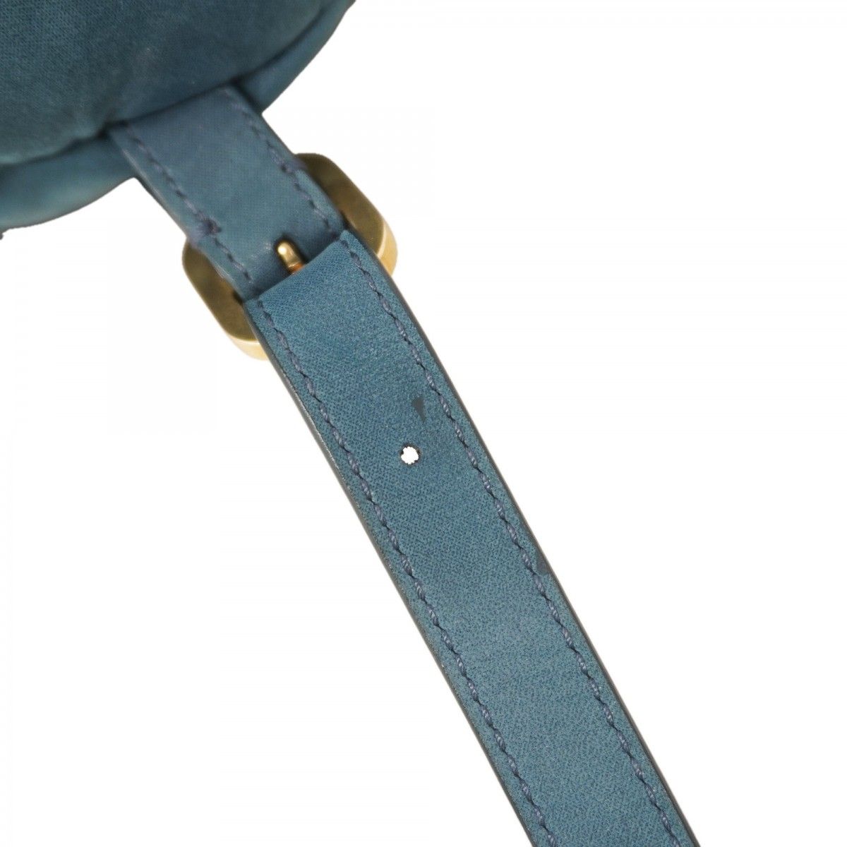 Chanel Backpack Bubble Quilt Leather Blue Gold — view 8