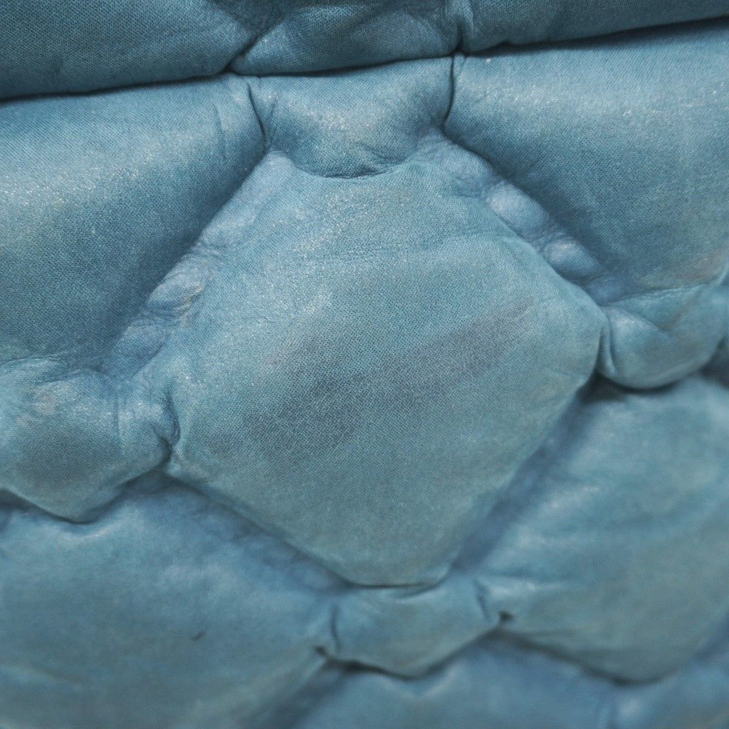 Chanel Backpack Bubble Quilt Leather Blue Gold — view 6