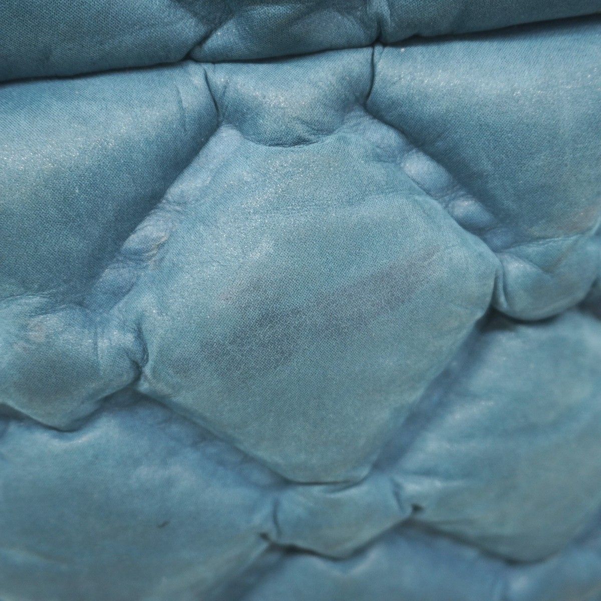 Chanel Backpack Bubble Quilt Leather Blue Gold — view 6