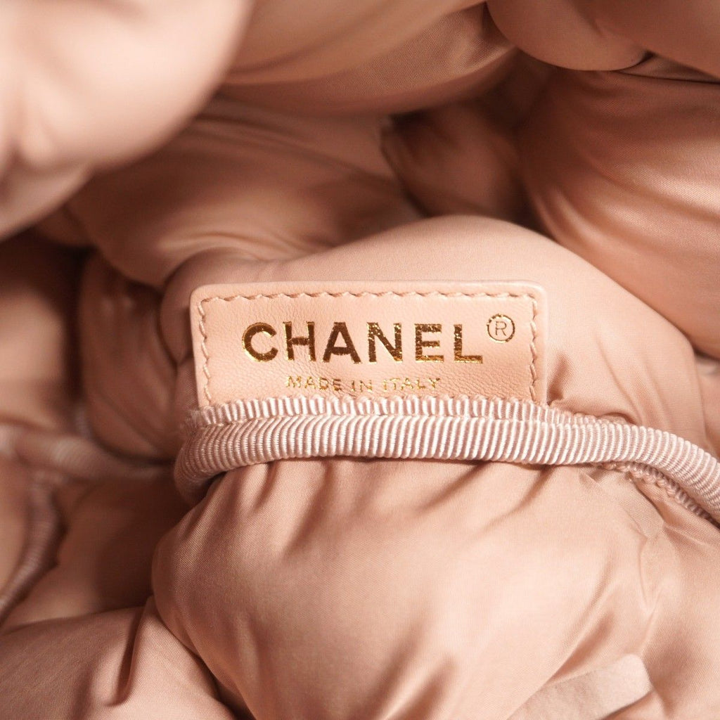 Chanel Backpack Bubble Quilt Leather Blue Gold — view 5