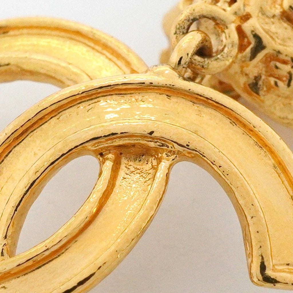 Chanel Earrings Vintage CC Logo Gold Plated — view 6