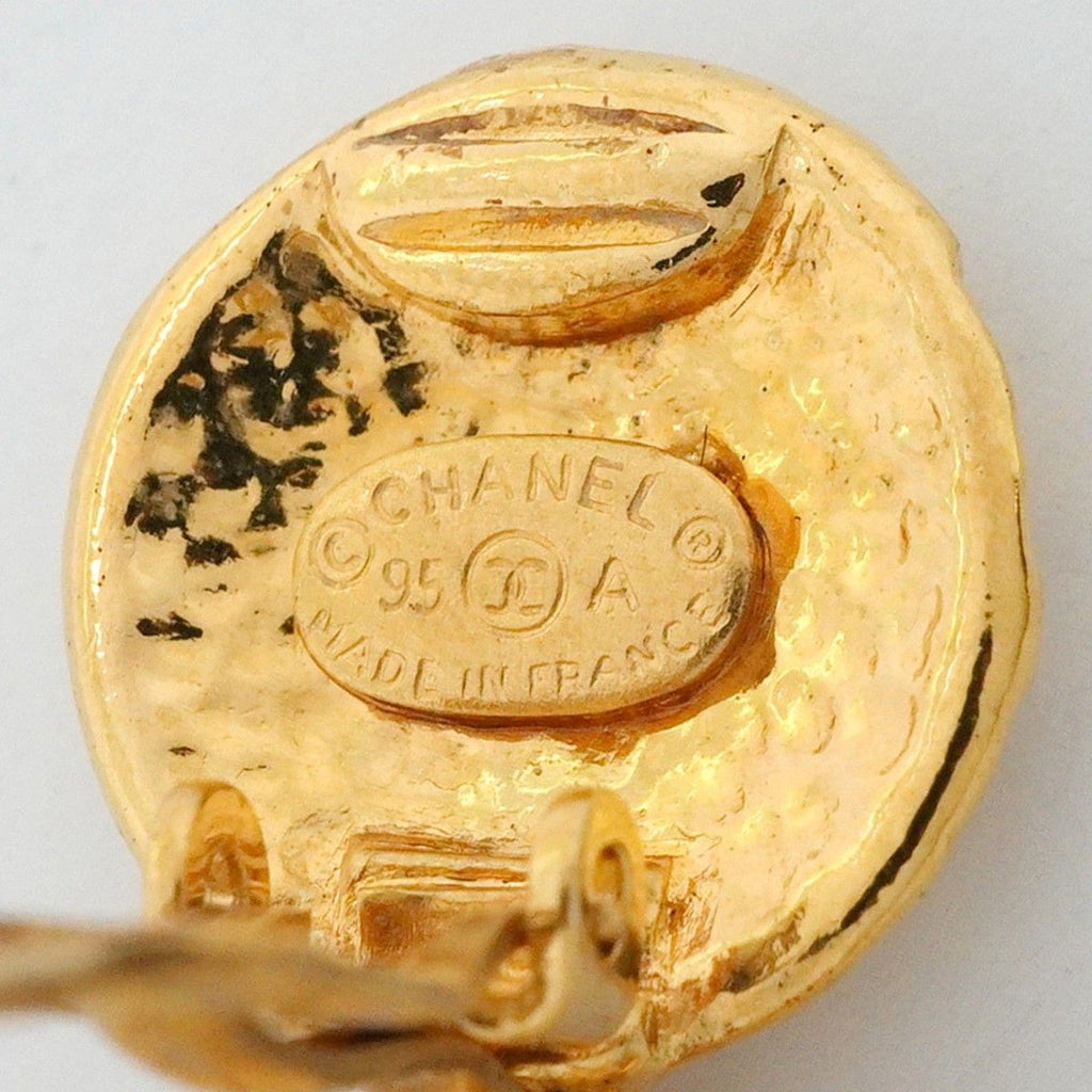 Chanel Earrings Vintage CC Logo Gold Plated — view 4