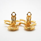 Chanel Earrings Vintage CC Logo Gold Plated — view 7