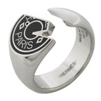 Hermes Ring Cal Zel Metal Silver Black