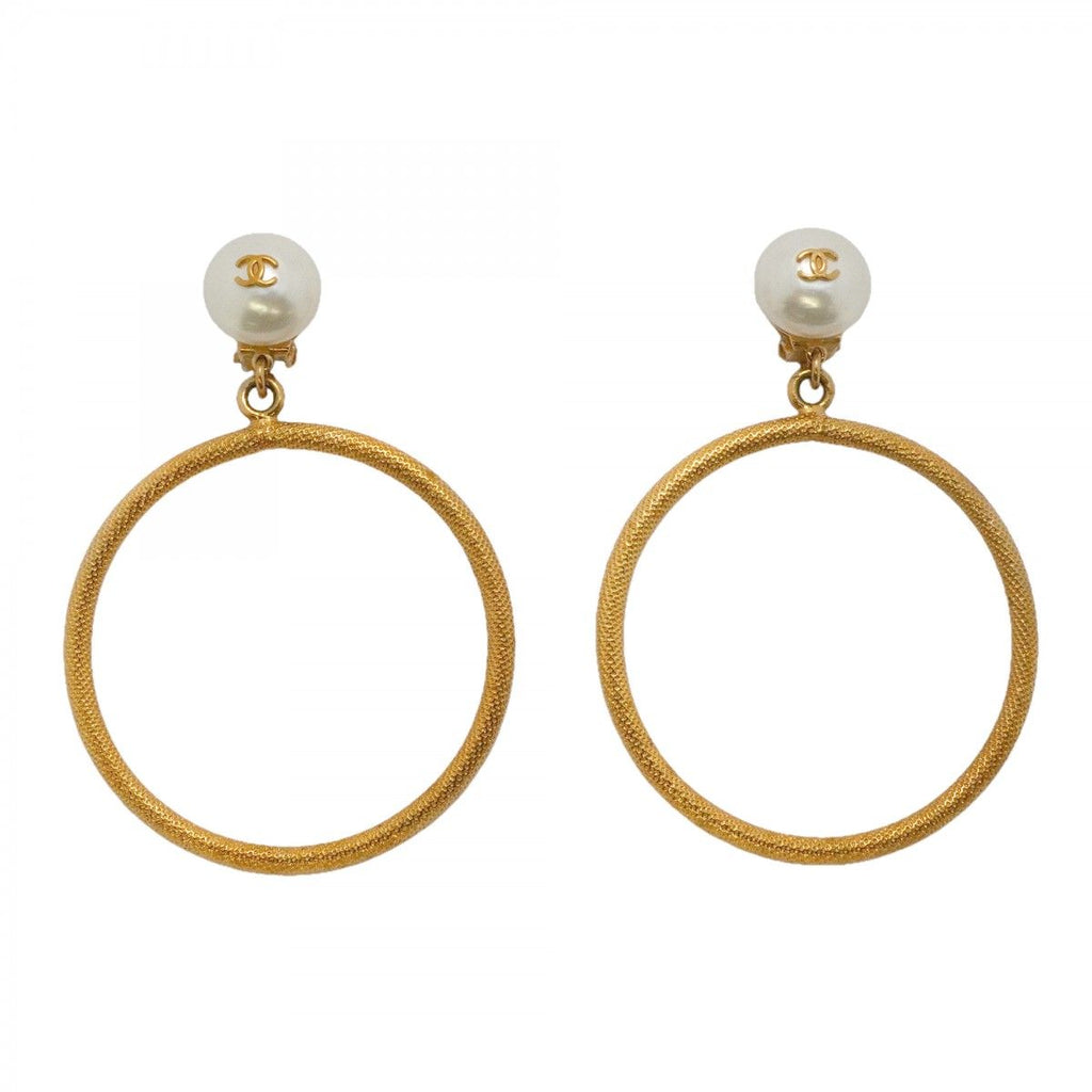 Chanel Earrings Vintage CC Logo Round