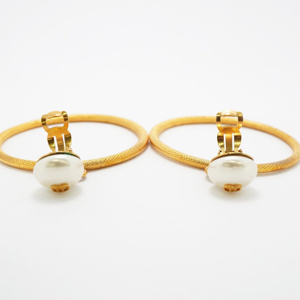 Chanel Earrings Vintage CC Logo Round — view 7