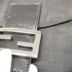 Fendi Handbag Zucchino Nylon Canvas Black Silver — view 7