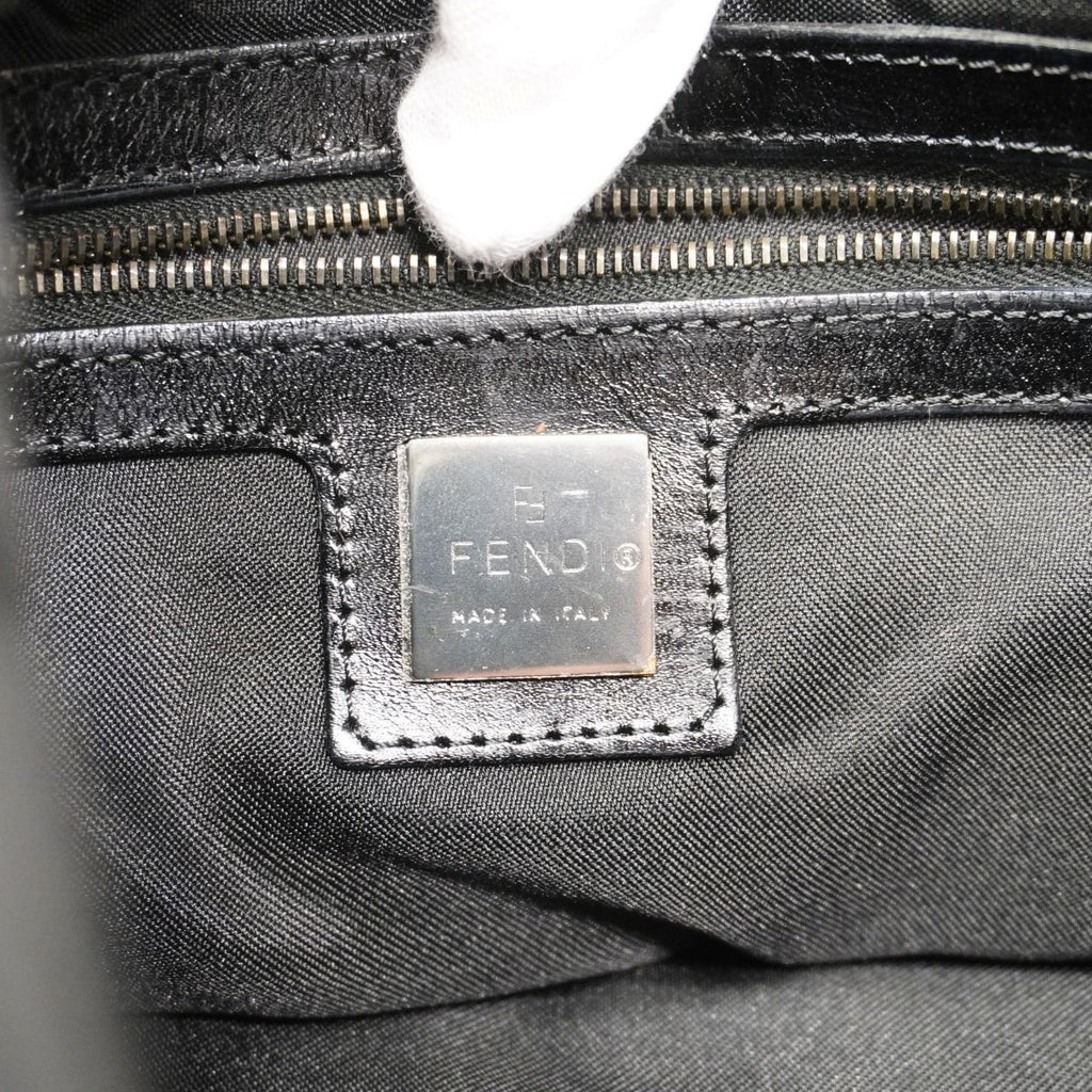 Fendi Handbag Zucchino Nylon Canvas Black Silver — view 5