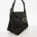 Fendi Handbag Zucchino Nylon Canvas Black Silver — view 2
