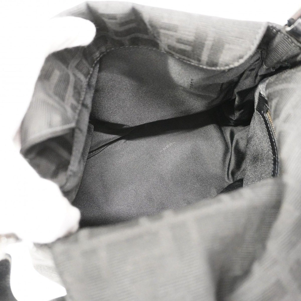 Fendi Handbag Zucchino Nylon Canvas Black Silver — view 4
