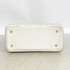 Dior Handbag Cannage Lady Leather Ivory Silver 2-Way — view 3