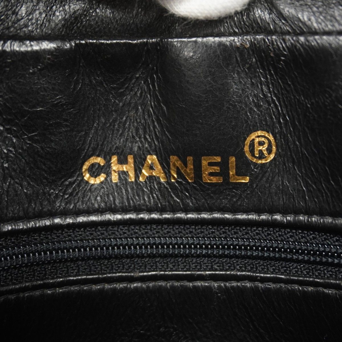 Chanel Shoulder Bag Quilted Satin Black Gold — view 5