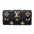 Louis Vuitton Wallet Monogram Empreinte Bicolor Portefeuille Sarah Black Beige