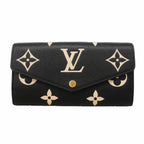 Louis Vuitton Wallet Monogram Empreinte Bicolor Portefeuille Sarah Black Beige