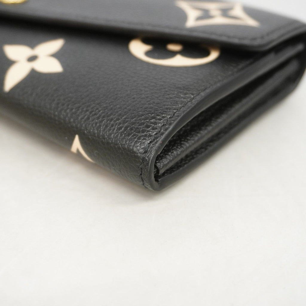 Louis Vuitton Wallet Monogram Empreinte Bicolor Portefeuille Sarah Black Beige — view 5