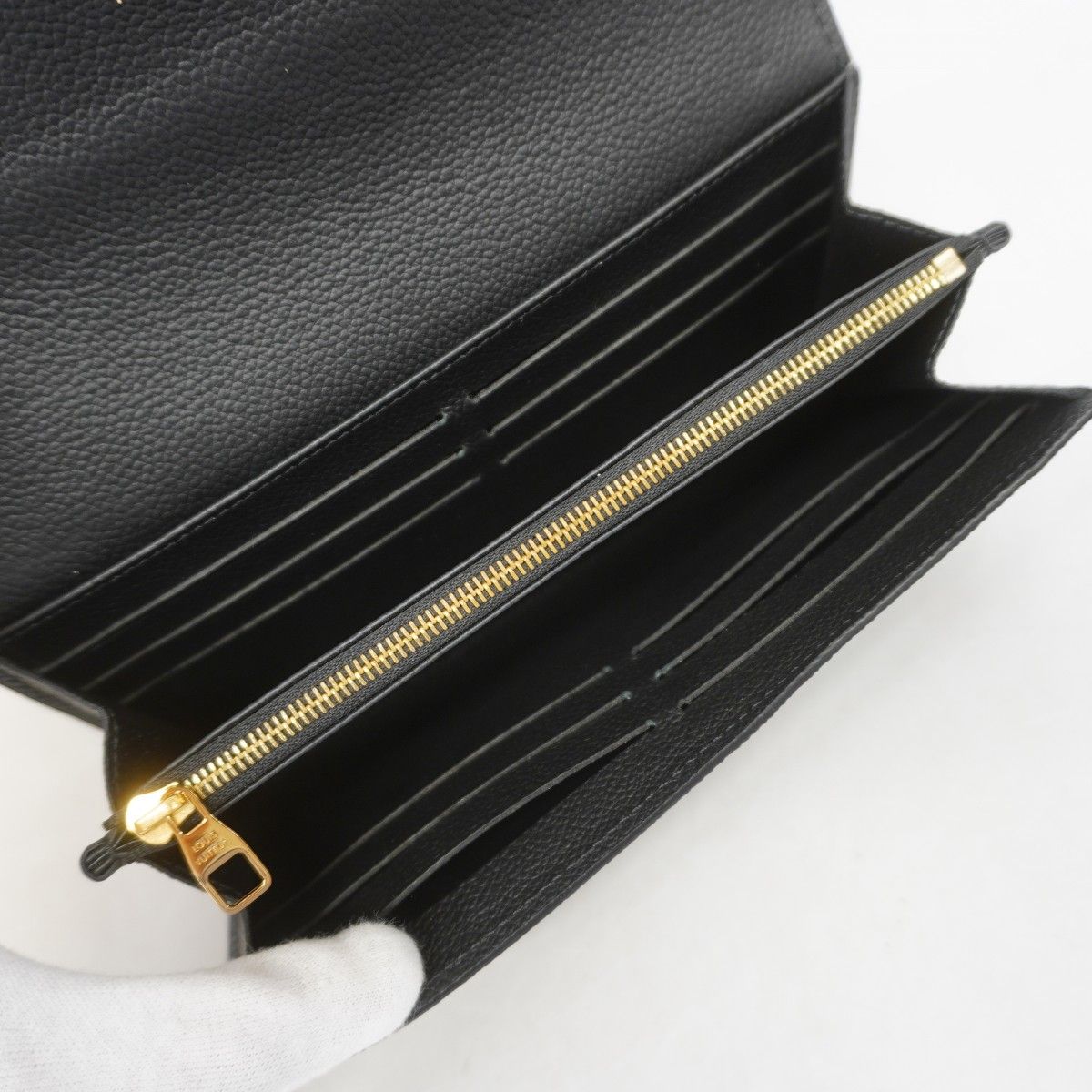 Louis Vuitton Wallet Monogram Empreinte Bicolor Portefeuille Sarah Black Beige — view 3