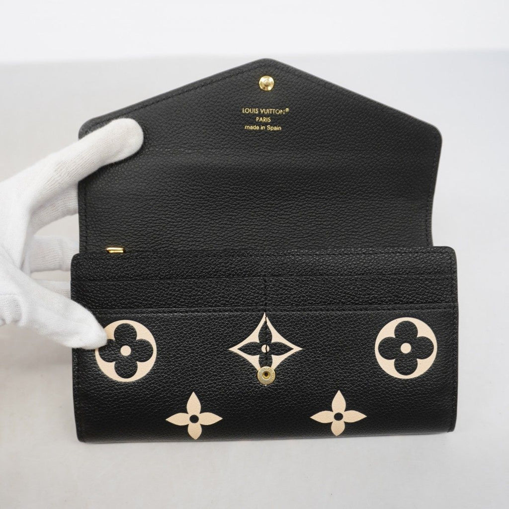 Louis Vuitton Wallet Monogram Empreinte Bicolor Portefeuille Sarah Black Beige — view 7