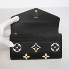 Louis Vuitton Wallet Monogram Empreinte Bicolor Portefeuille Sarah Black Beige — view 7