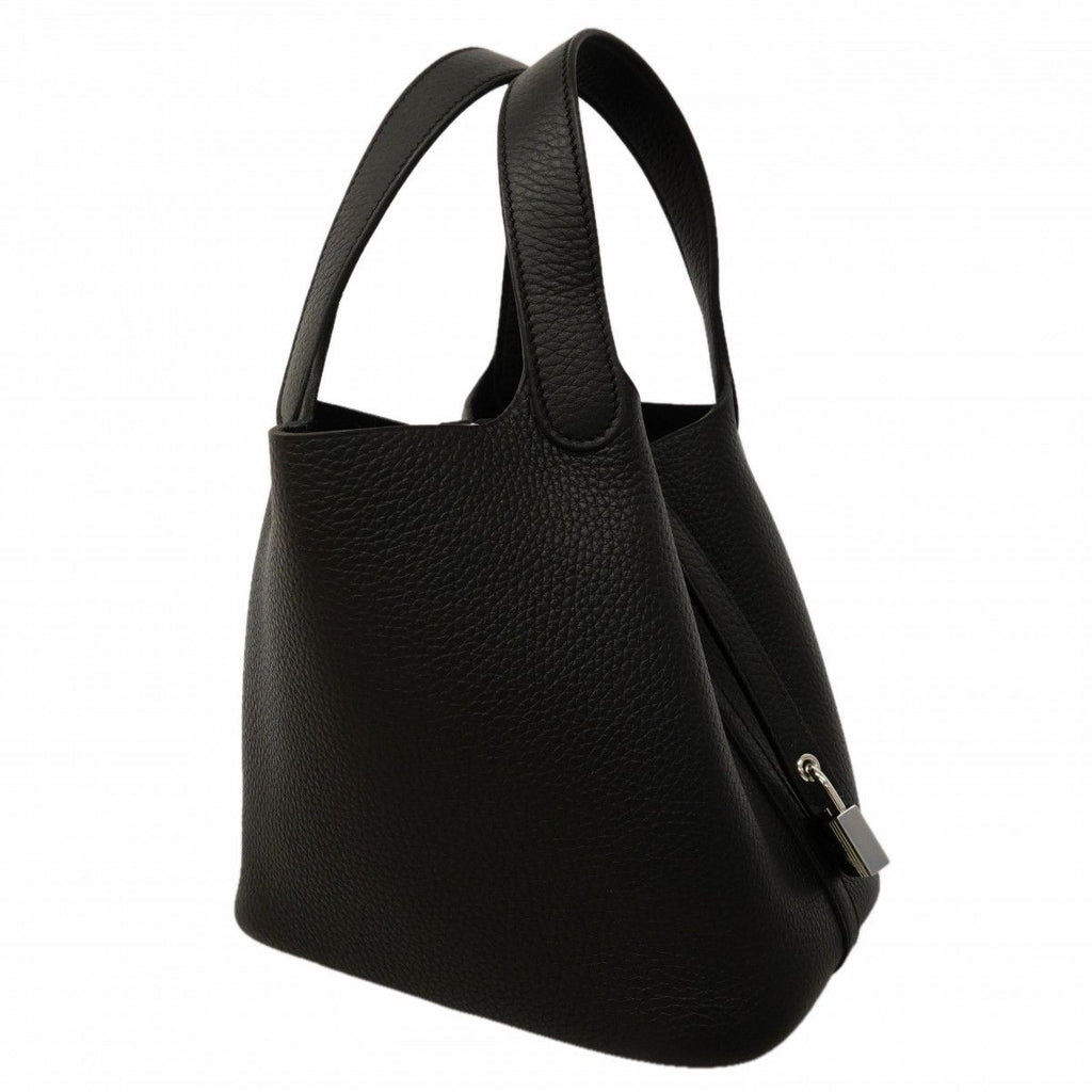 Hermes Handbag Picotin Lock PM Taurillon Clemence Black Silver — view 2
