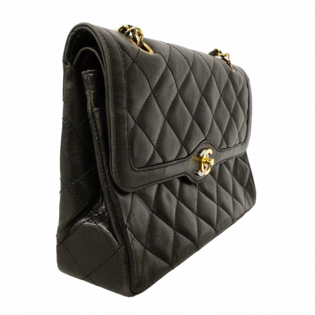 Chanel Shoulder Bag Quilted Limited Edition Lambskin Black Gold Silver — view 2