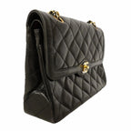Chanel Shoulder Bag Quilted Limited Edition Lambskin Black Gold Silver — view 2
