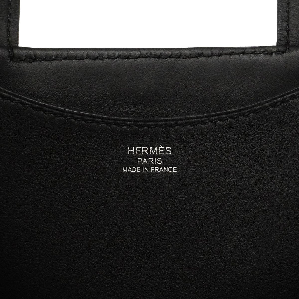 Hermes Handbag Inzampu 18 Toile Ash Swift Black Silver — view 5