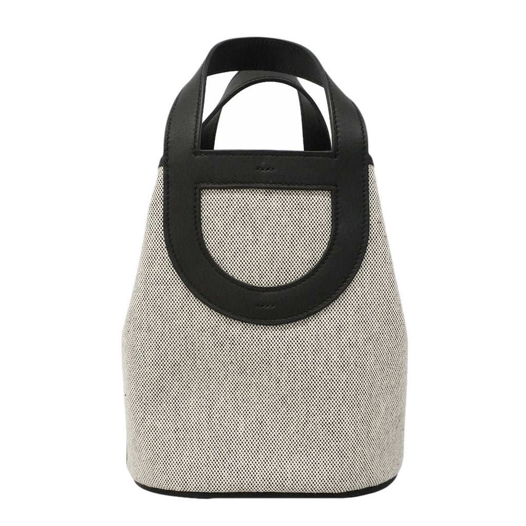 Hermes Handbag Inzampu 18 Toile Ash Swift Black Silver