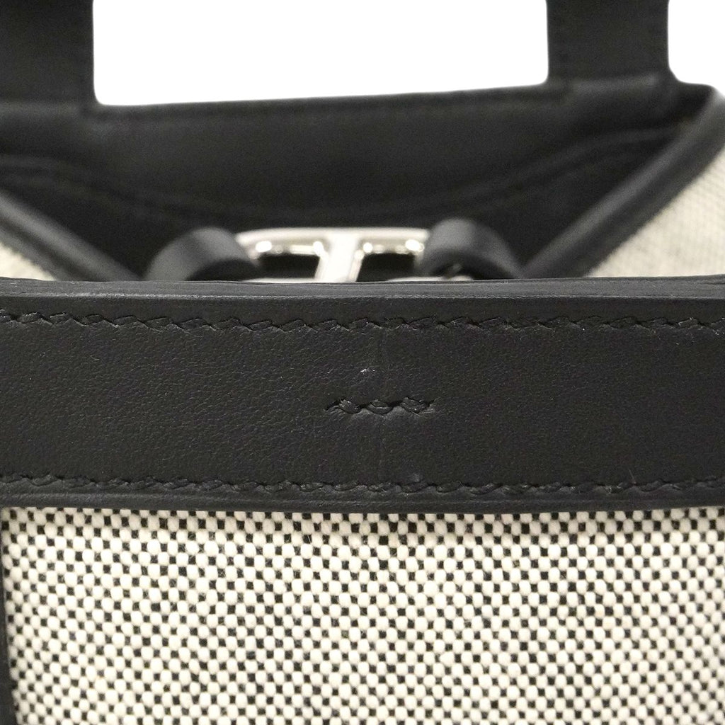 Hermes Handbag Inzampu 18 Toile Ash Swift Black Silver — view 6