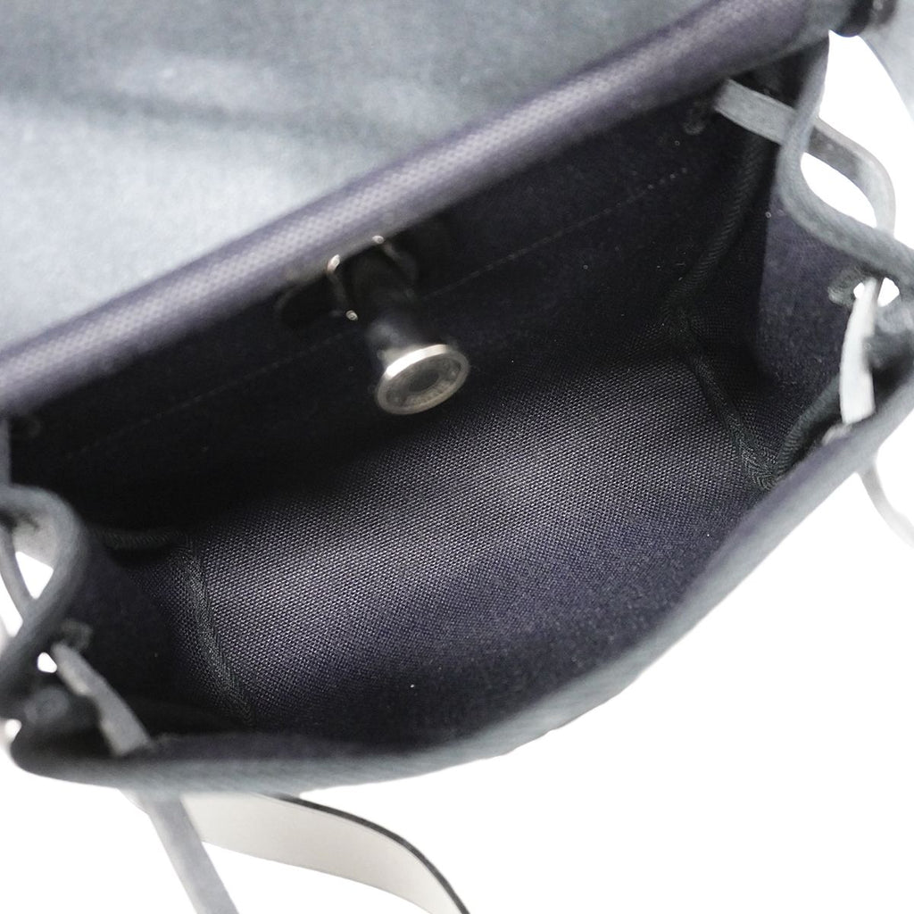 Hermes Shoulder Bag Herbag Zip Mini Toile Military Black Silver — view 4