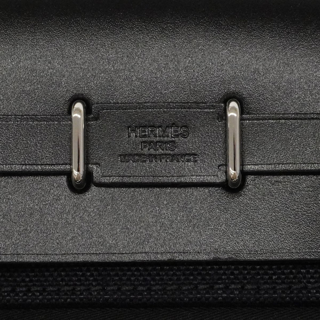 Hermes Shoulder Bag Herbag Zip Mini Toile Military Black Silver — view 5