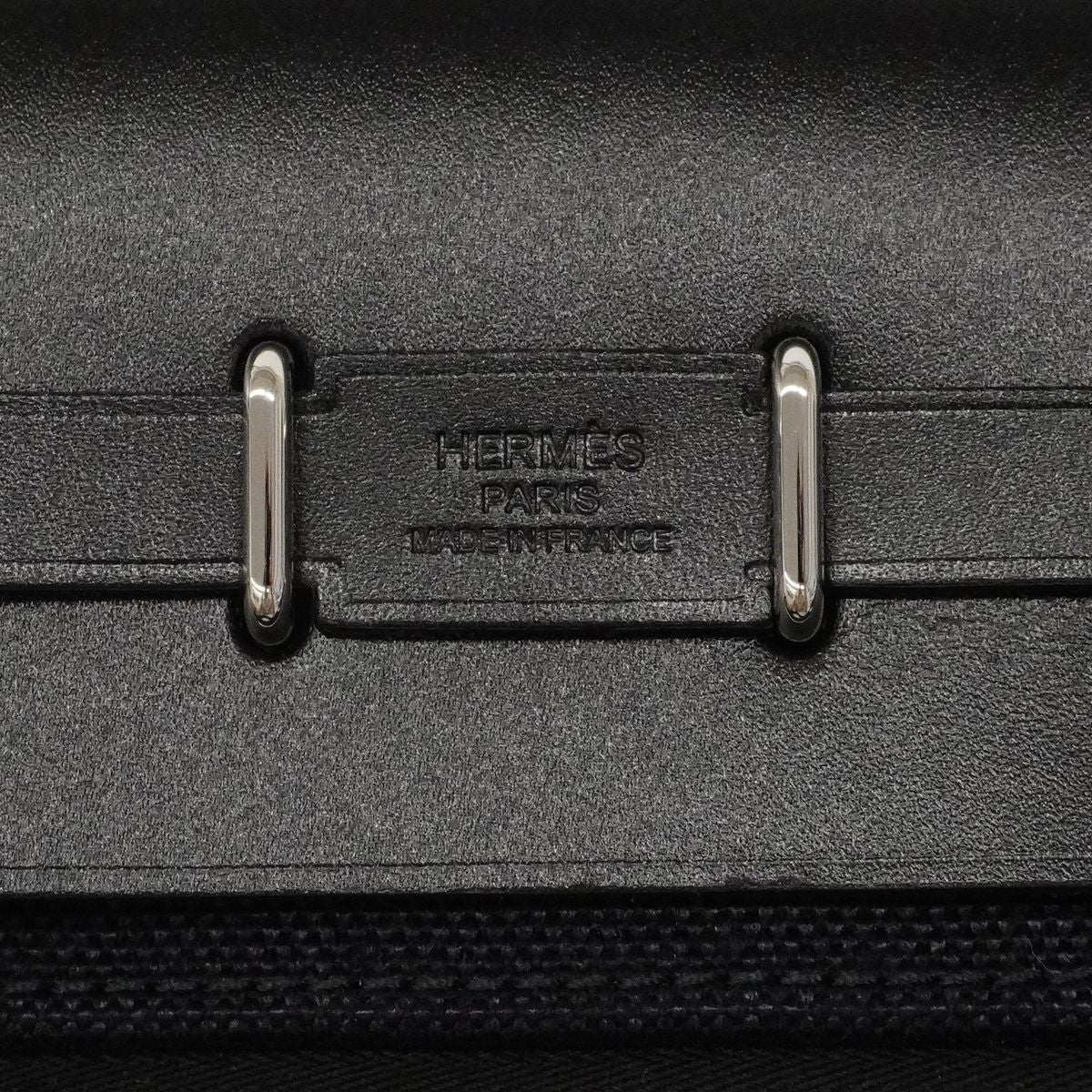 Hermes Shoulder Bag Herbag Zip Mini Toile Military Black Silver — view 5