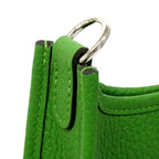 Hermes Shoulder Bag Evelyne TPM Taurillon Clemence Vert Yucca Silver — view 6