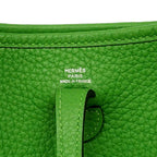 Hermes Shoulder Bag Evelyne TPM Taurillon Clemence Vert Yucca Silver — view 5