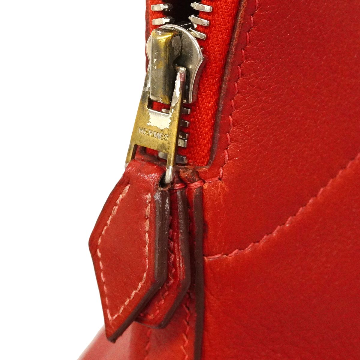 Hermes Handbag Bolide 27 Color Rouge Vif Silver 2-Way — view 6