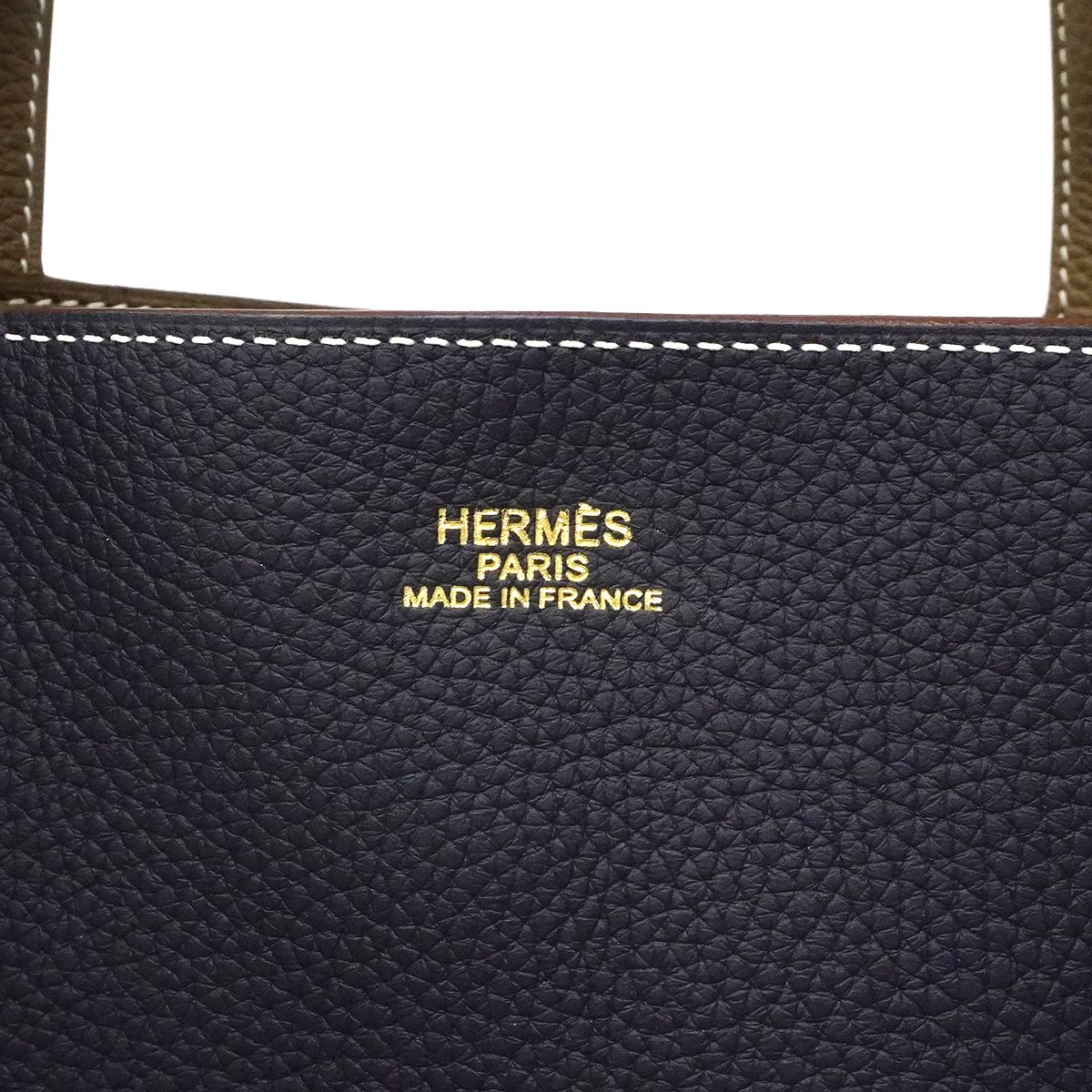 Hermes Tote Double Sens Taurillon Clemence Etoupe Blue Nuit — view 5
