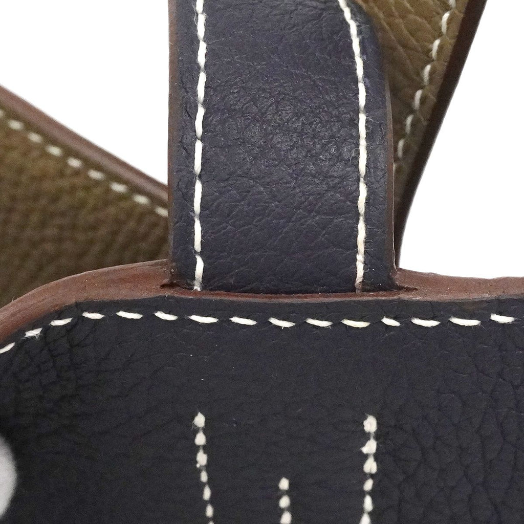 Hermes Tote Double Sens Taurillon Clemence Etoupe Blue Nuit — view 6