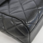 Chanel Shoulder Bag Quilted Caviar Leather Black Gold — view 6