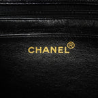 Chanel Shoulder Bag Quilted Caviar Leather Black Gold — view 5