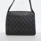 Chanel Shoulder Bag Quilted Caviar Leather Black Gold — view 8