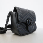 Gucci Handbag GG Marmont Leather Black Silver 2-Way — view 2