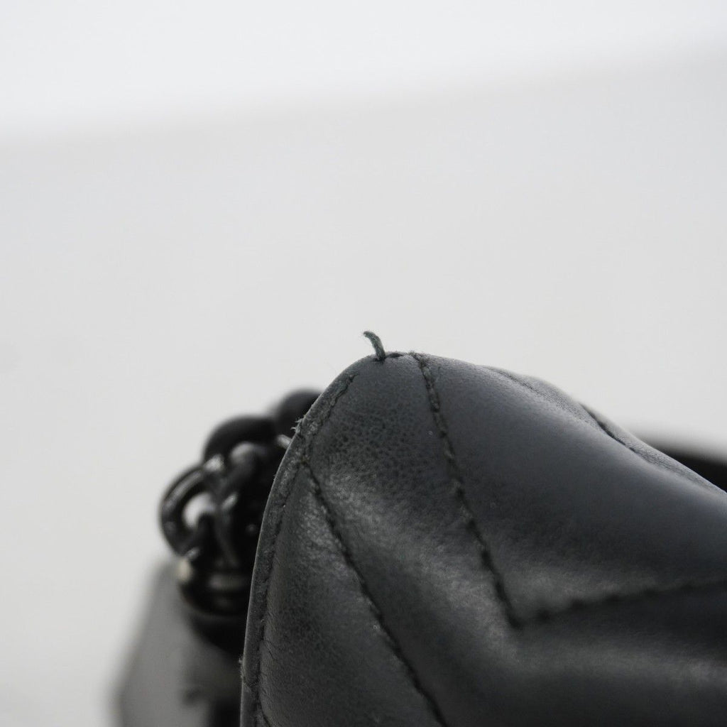 Gucci Handbag GG Marmont Leather Black Silver 2-Way — view 8