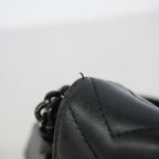 Gucci Handbag GG Marmont Leather Black Silver 2-Way — view 8