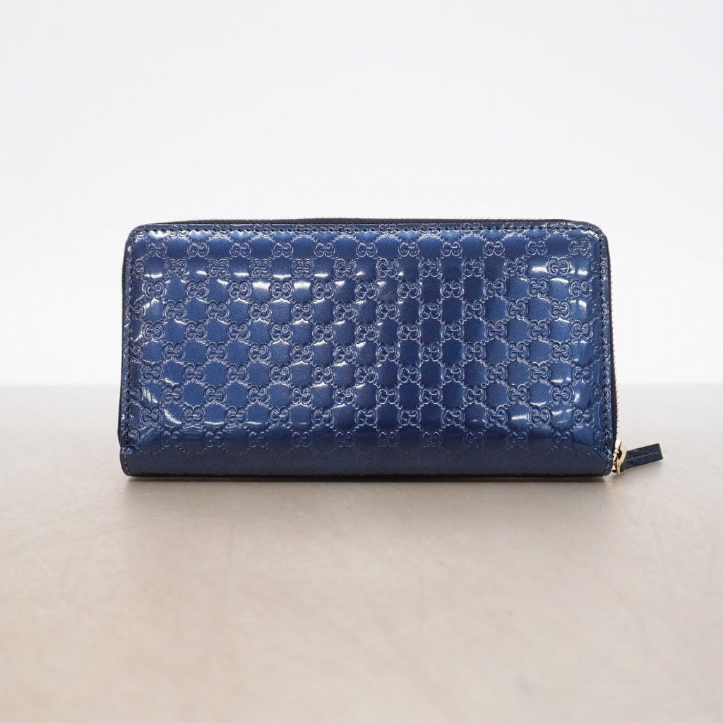 Gucci Wallet Micro Guccissima Enamel Blue Champagne Gold — view 6