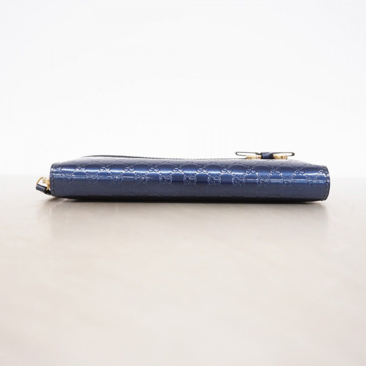 Gucci Wallet Micro Guccissima Enamel Blue Champagne Gold — view 2