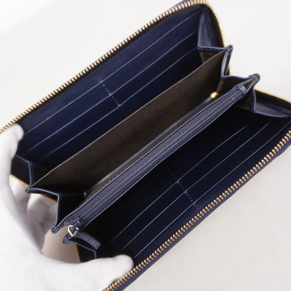 Gucci Wallet Micro Guccissima Enamel Blue Champagne Gold — view 3